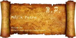 Mák Petra névjegykártya